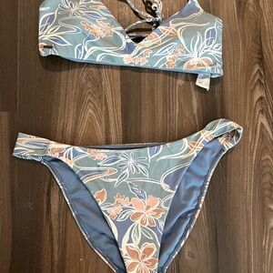 Floral Blue Two-Piece Bikini Set